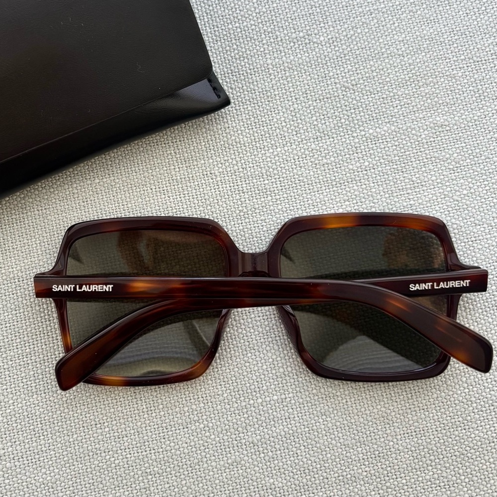 New Saint Laurent Brown Square Sunglasses - Picture 3 of 6